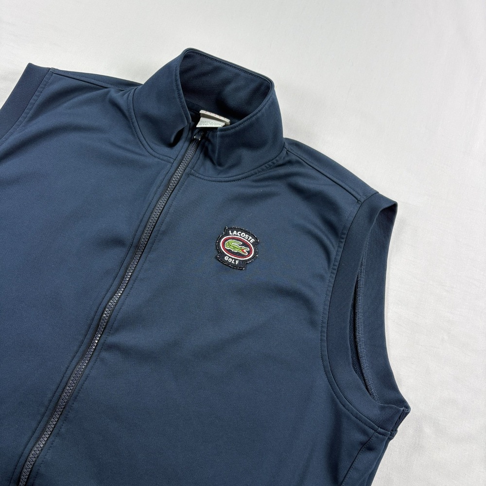 Lacoste Sport Vest Mens Size 8 (3XL) Blue Slim Fit Golf Full Zip Softshell